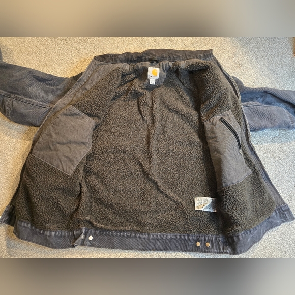 Carhartt Vintage 90's Chore Barn Jacket Fleece Lined Faded Black Grey Outdoors - Picture 4 of 13